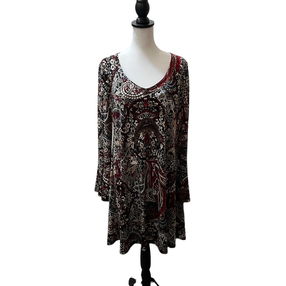 Connected Apparel, Muti Color, Long Sleeve Dress, Size 10